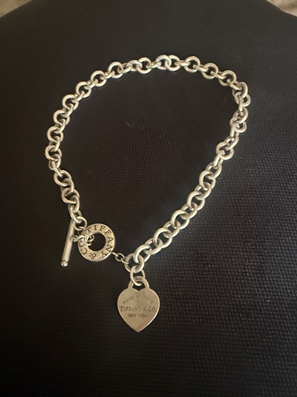 Tiffany & Co. Heart Tag Toggle Necklace - Silver Tone